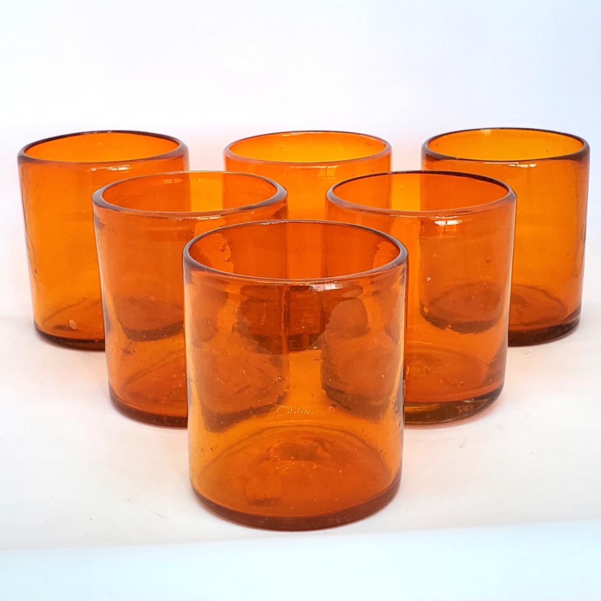 Solid Orange 9 oz Short Tumblers (set of 6)